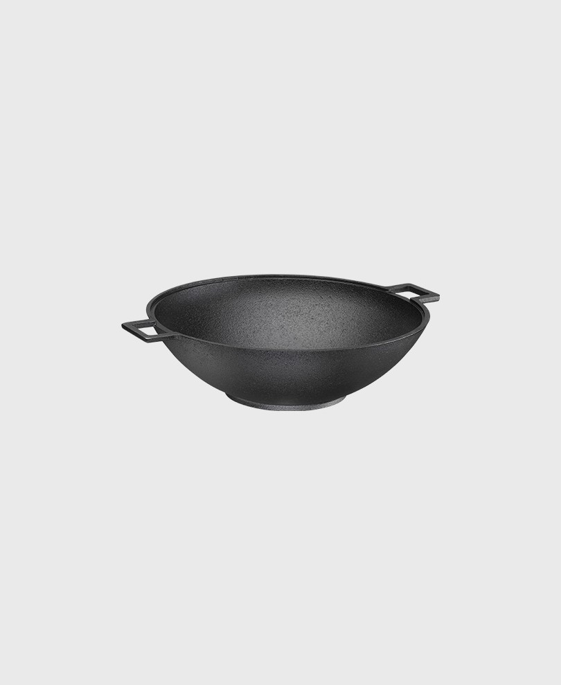 Boutique in the pot Wang Yuanji, household ancient wok cast iron pot, flat  bottom with cedar cover, universal for induction cooker and gas stove,  32/34/36cm